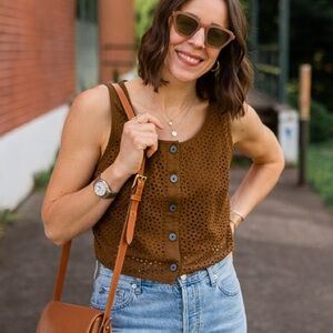 Everlane Eyelet Crop Tank